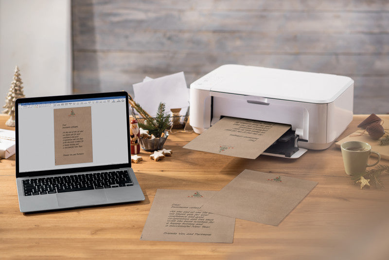 Sigel Motivpapier – A4, 100 g/m², Motiv: Weihnachten mit Äpfeln – für Inkjet, Laser, Kopierer – 100 Blatt