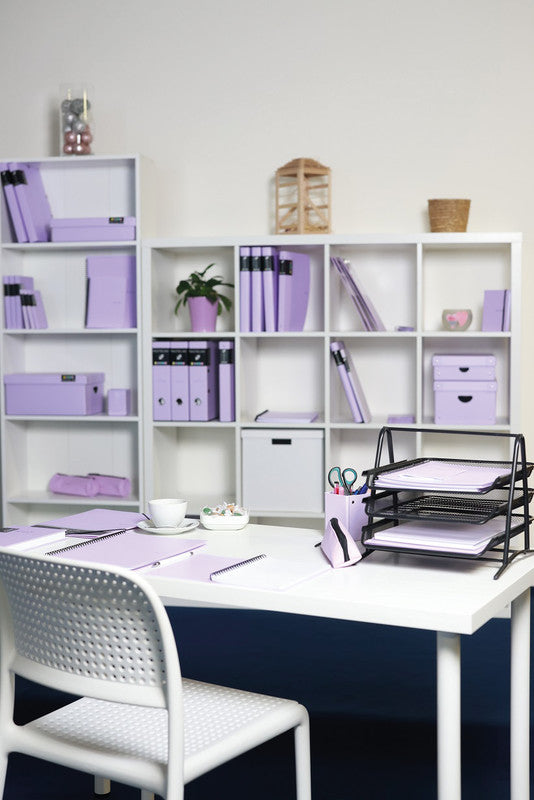 Pastelini Archivschachtel A4 – mit Deckel, mit Griffloch, 240 × 90 × 355 mm, violett, Karton