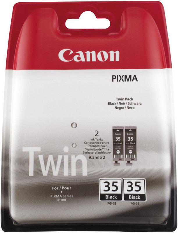 Canon Tintenpatronen-Multipack PGI-35 BK, Schwarz, 2er-Pack