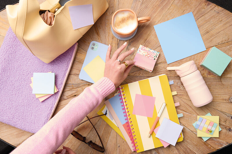 Post-it Haftnotizen Z-Notes Recycling – 76×76 mm – Pink, 90 Blatt, Recyclingpapier