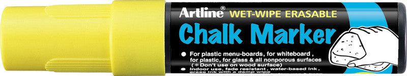 Artline Kreidemarker – Keilspitze, 12 mm – Gelb – für Fenster, Glas, Tafeln und mehr