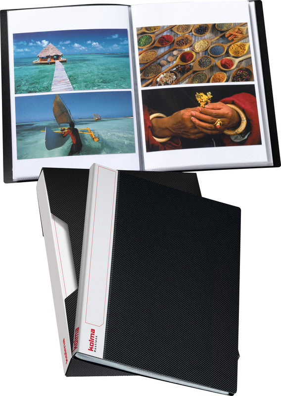 Kolma Sichtbuch Selection – 20 Sichttaschen, A4, glatt, glänzend, schwarz, Kunststoff