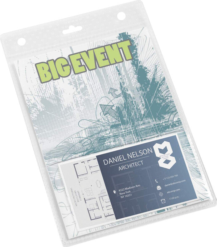 Durable Namensschild – für Visitenkarten – 105 × 148 mm, Kunststoff, transparent – 20 Stück