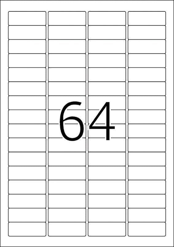 HERMA Haftetiketten – rechteckig 45,7 × 16,9 mm, wiederablösbar, weiss, A4, 25 Blatt (1'600 Stk.)