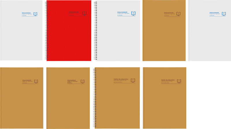 Verlag für unterrichtsm. Unterrichtsheft A4, Spiralbindung, Karton, 128 Seiten, perforiert, 100 g/m² – Rot