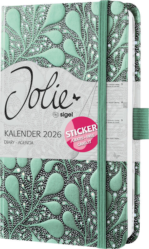 Sigel JOLIE Agenda – 1 Woche/2 Seiten, gebunden, A6, 2026, Enchanted Nature, FSC