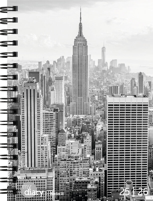Biella mydiary Schüleragenda – 1 Woche/2 Seiten, Spiralbindung, 12 × 16,5 cm, Aug–Jul, City, FSC