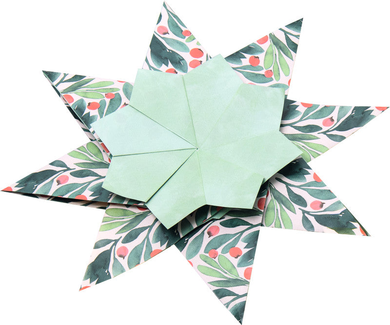 Folia Faltsterne-Set – 12 Blätter 150 × 150 mm, 24 Blätter 100 × 100 mm