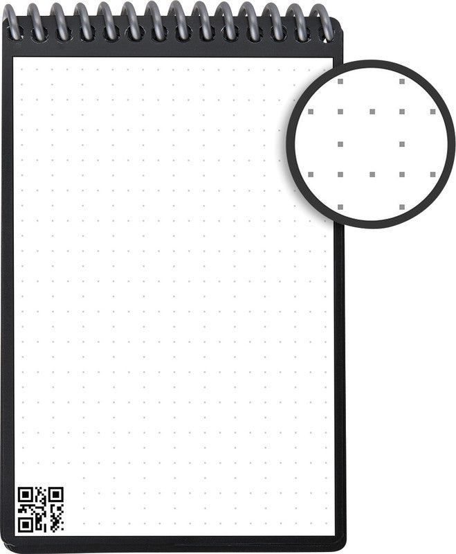 Rocketbook Spiralblock A6, punktkariert, Spiralbindung, 24 Blatt – schwarz, für ROCKETBOOK App