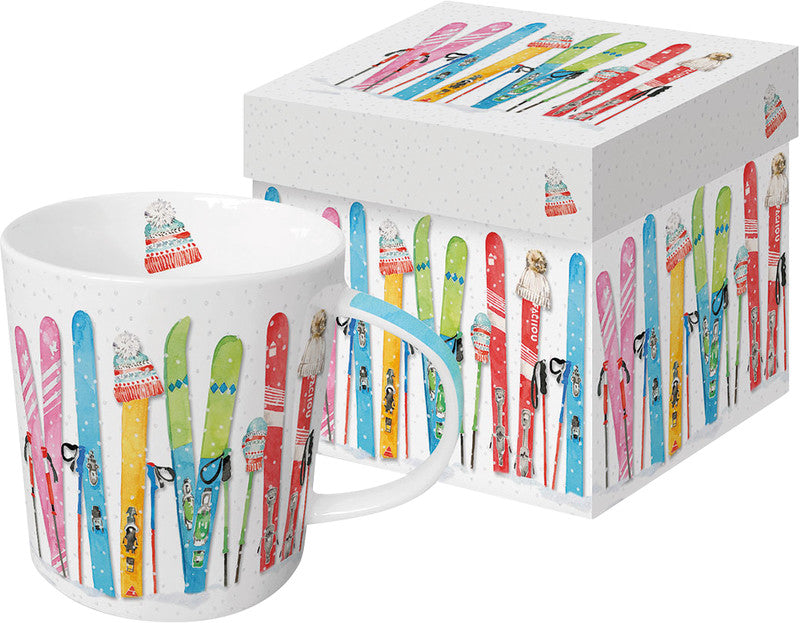 Ppd X-Mas Classics Skiing Tasse – 0,35 l, Magnesiumporzellan, Mehrfarbig