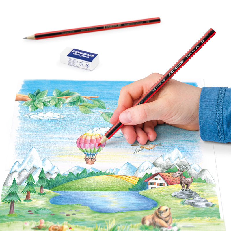 Staedtler Buntstifte Noris colour Upcycling – 24 Farben, im Kartonetui, sechskantig, PEFC