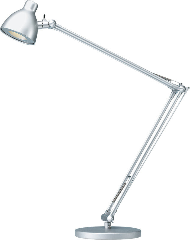 Hansa LED Tischleuchte Valencia – verstellbar, Schalter am Leuchtenkopf – 3000 K – 350 lm 4,8 W – silber