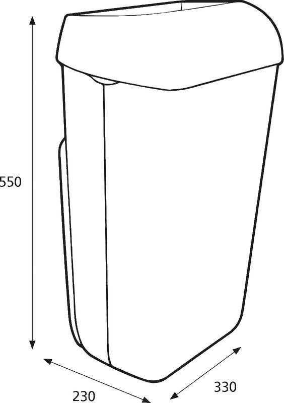 Katrin Abfallcontainer – 25 l, mit Deckel – Kunststoff, schwarz – B × H × T 330 × 550 × 230 mm