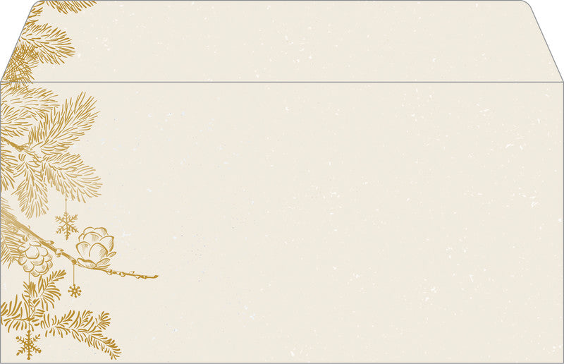 Sigel Weihnachts-Couvert C5/6, Goldene Weihnachten, mehrfarbig, Nassklebung, 90 g/m², mit Innendruck – 50 Stk.