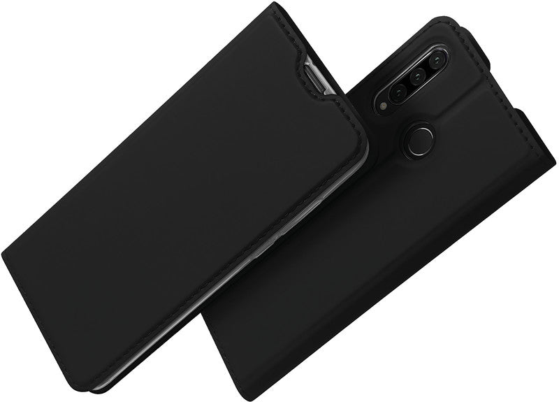 Dux Ducis Booklet-Hülle – für Huawei P30 lite – schwarz – Kunstleder – mit Kartenfach, Magnetverschluss
