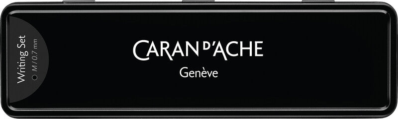 Caran d-Ache Caran d'Ache Premium Black Code Schreibset – Kugelschreiber & Druckbleistift, 0,7 mm – Schwarz – 2-teilig