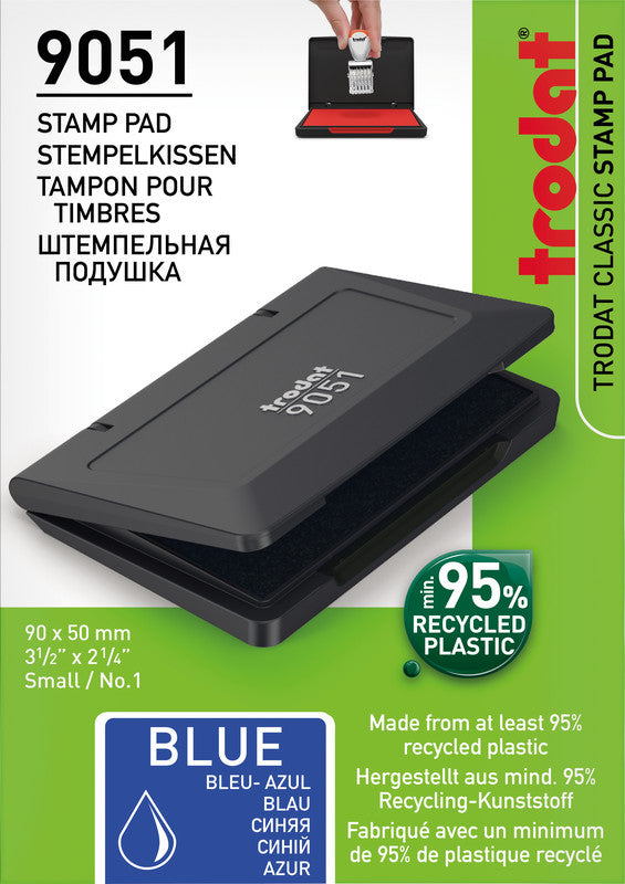 Trodat Stempelkissen – Kunststoff, 90 × 50 mm, Blau, getränkt