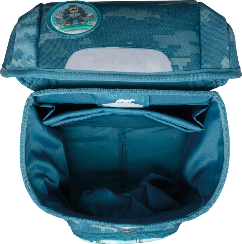 Beckmann Schulrucksack Plus Air – Jungle Game – 20 l – 28 × 40,5 × 23 cm – aus recyceltem PET