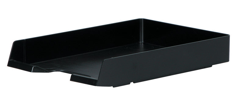 Biella Briefkorb – mit Griffausschnitt, mit Beschriftungsfeld, matt, schwarz, B 245 × H 55 × T 335 mm