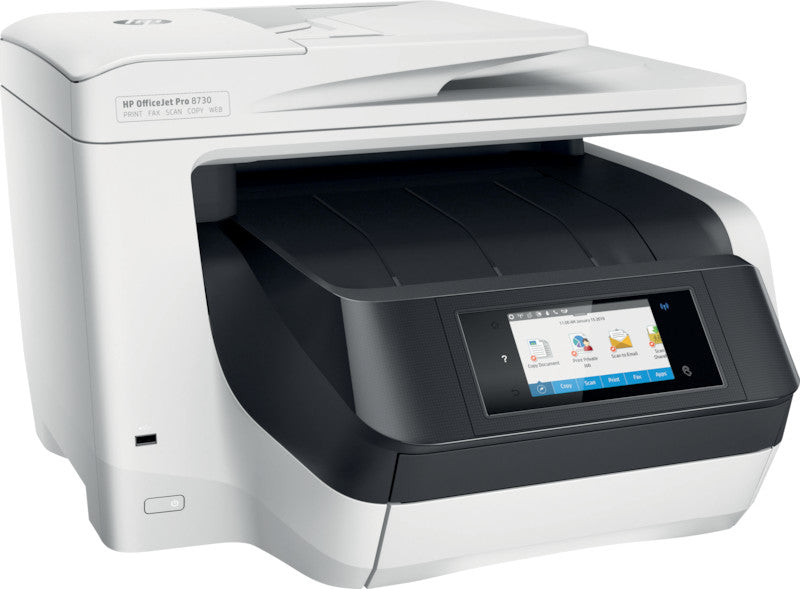 HP Officejet Pro 8730 – Farbiger Tintenstrahl-MFP A4, 4-in-1 – USB/WLAN – Duplex, ADF – 24 Seiten/Min. S/W, 20 Seiten/Min. Farbe