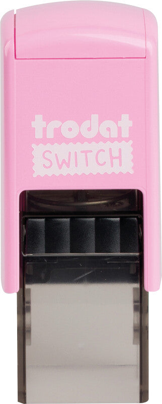 Trodat Love Messages Motivstempel-Set – selbstfärbend, 10 Textplatten 19 × 19 mm, 2 Kissen (pink/schwarz)