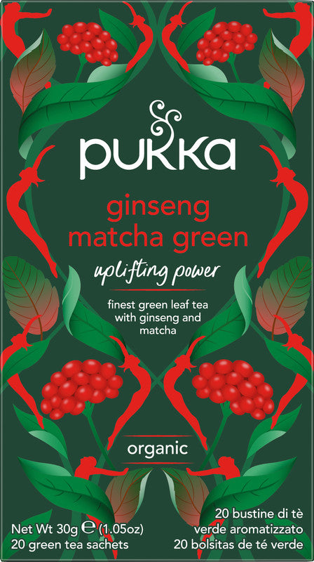 Pukka Ginseng-Matcha Green – Teebeutel, Bio-Grüntee – 20 Beutel
