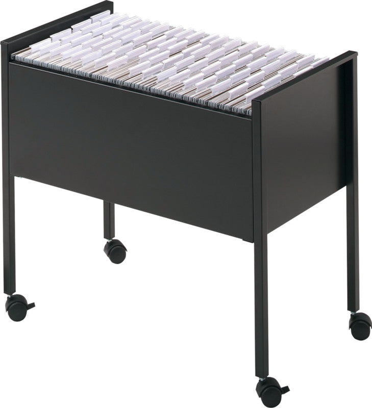 Durable Economy Hängemappenwagen – für 80 Hängemappen A4, mit Rollen, 655 × 592 × 368 mm, schwarz, Stahl