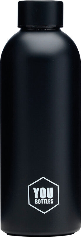 Youbottles Trinkflasche Dual – 5 dl – Edelstahl, isoliert, Schraubverschluss – Monochrome Black