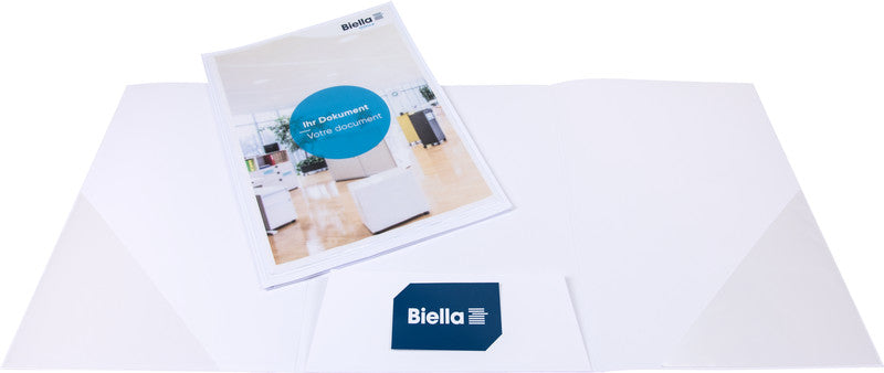 Biella Konferenzmappe – A4, Visitenkartenfach, Karton, Weiss