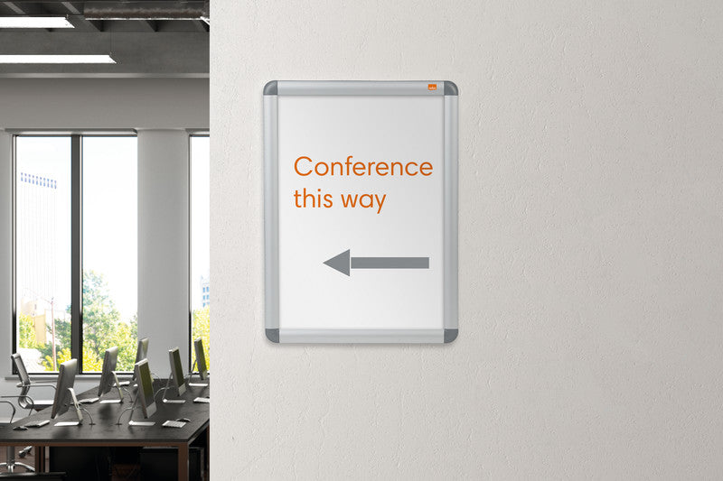 Nobo Plakatrahmen – 341 × 468 mm, silber, Metall, für A3