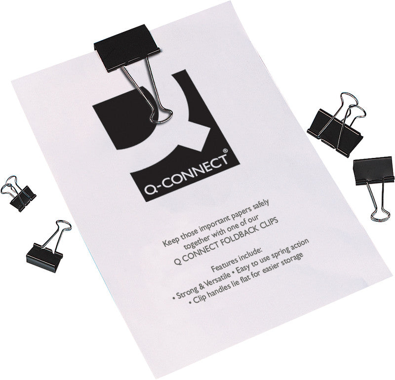 Q-CONNECT Büroklammern – 15 × 6,6 mm – Metall – schwarz – 10 Stück