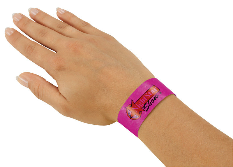 Sigel Event-Armband – 25 × 255 mm, neonpink, Kunststoff, fortlaufend nummeriert – 120 Stk