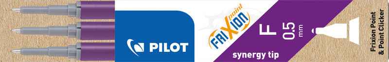 Pilot Rollerpatronen FriXion – Violett, 0,5 mm, löschbar, geruchsarm, 3 Stk.