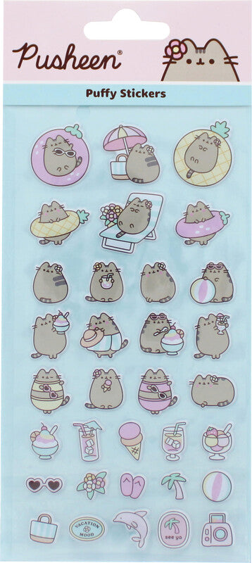 Pusheen Schmucketiketten – Pusheen die Katze, Folie, permanent klebend, 33 Sticker (1 Blatt)