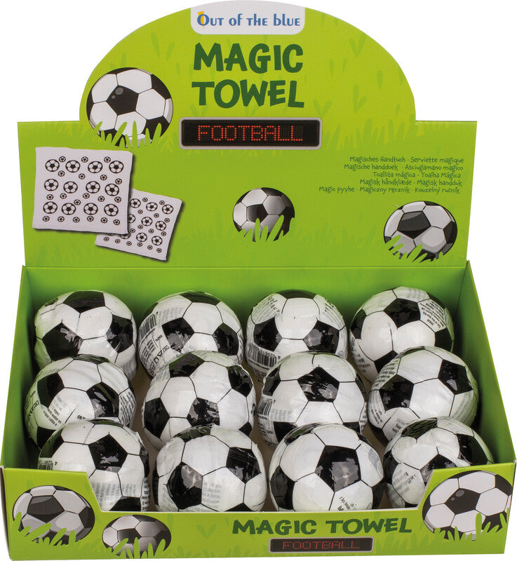 Out oft the blue OUT OF THE BLUE Zauberhandtuch Fussball – 3 × 3 cm, Schwarz/Weiss, Baumwolle