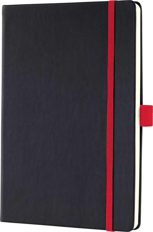 Sigel Notizbuch A5, liniert, Fadenheftung, 194 Seiten, 80 g/m² – schwarz