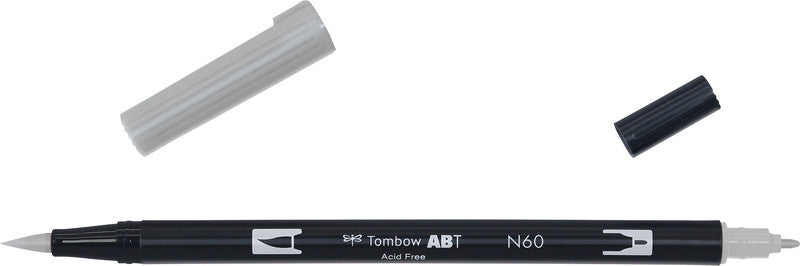 Tombow Pinselstift – Cool Gray 6, Kunststoffschaft, 1er-Pack, wasservermalbar, geruchsarm