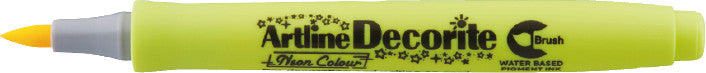 Artline Pigment-Marker Decorite Brush – Pinselspitze – Neongelb – Lichtbeständig
