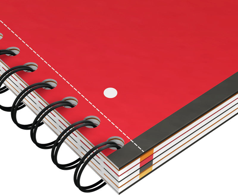 Oxford Collegeblock, Spiralbindung, 100 Blatt, 4-fach gelocht, perforiert, 90 g/m² – Schwarz, für SCRIBZEE A