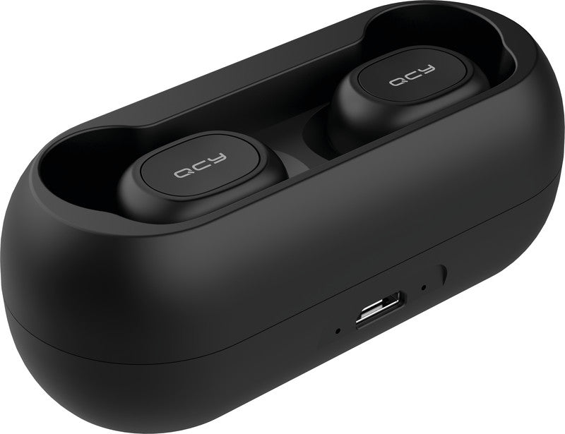 QCY T1C – True Wireless In-Ear Kopfhörer – Bluetooth 5.0, mit Mikrofon – Schwarz, bis 4 h