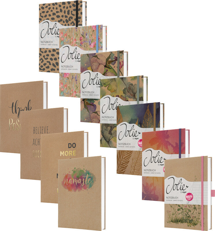 Sigel Notizbuch A5, liniert, Fadenheftung, 192 Seiten, 100 g/m² – mehrfarbig