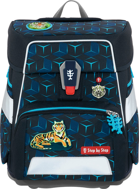 Step by Step Schulrucksack-Set SHINE – 5-teilig – Tiger Night Kimba – recycelte Materialien