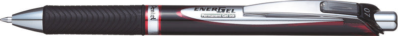 Pentel EnerGel Permanent Gelschreiber – rot, 0,7 mm, dokumentenecht, wasserfest, Druck, nachfüllbar