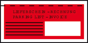 Elco Dokumententasche – C6/5 (114 × 229 mm), Fenster rechts, bedruckt, rot, selbstklebend – 250 Stück