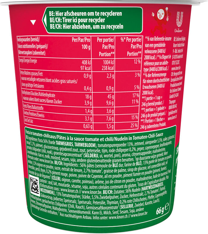 Knorr Pasta Snack – Arrabbiata – 68 g