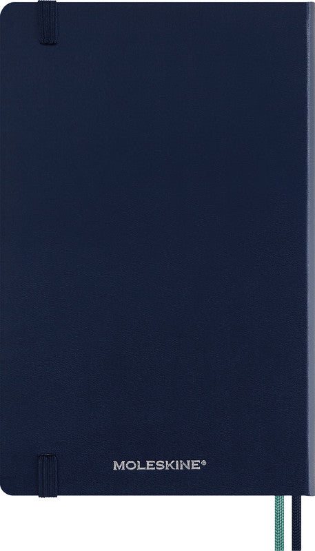 Moleskine Notizbuch, 130 × 210 mm, liniert, Leimbindung, 176 Seiten, 100 g/m² – blau