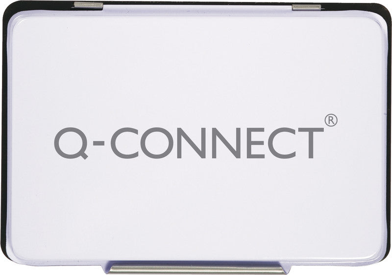 Q-CONNECT Stempelkissen – Metall, 110 × 70 mm, getränkt, Schwarz