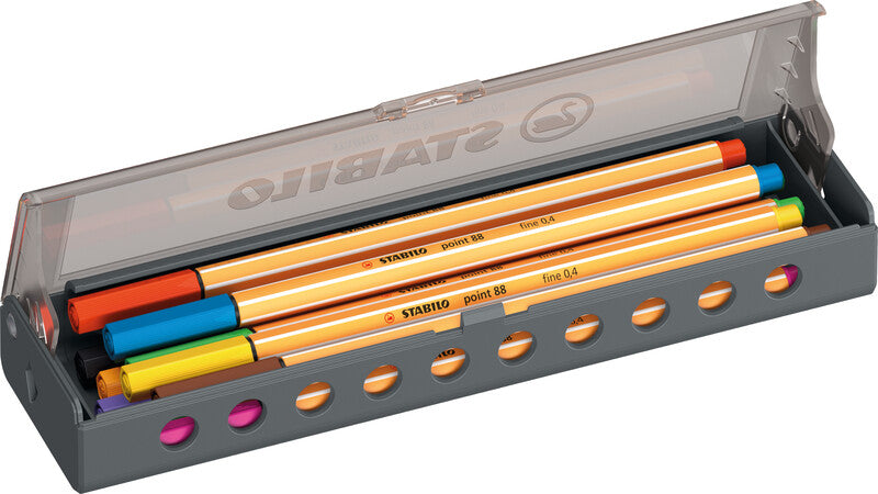 STABILO Fineliner – 10er-Set 0,4 mm – 10 Farben, sortiert