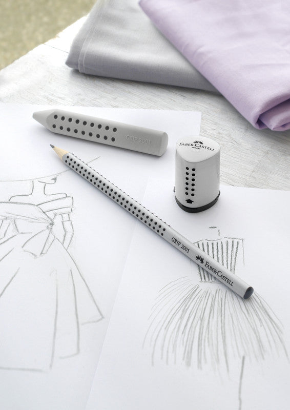 Faber-Castell Radierer Grip 2001 – für Blei- und Farbstifte – 90 × 14 × 14 mm – Kunststoff – grau