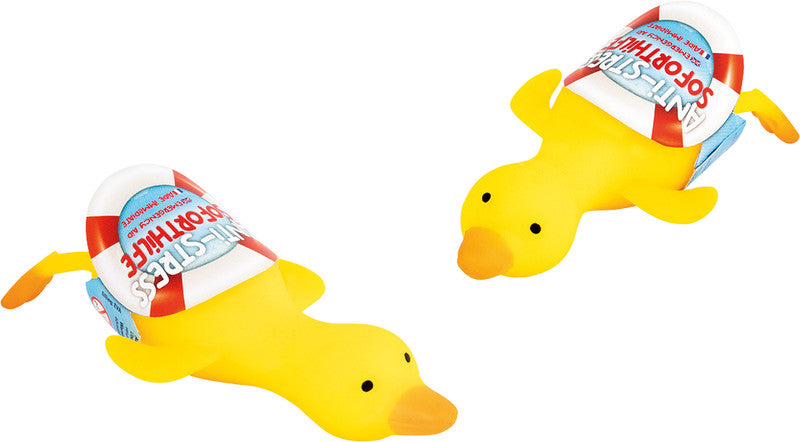 Trendhaus Stressball – 16 × 4,5 × 7,5 cm, gelb, Gummi, mit Mehl gefüllt